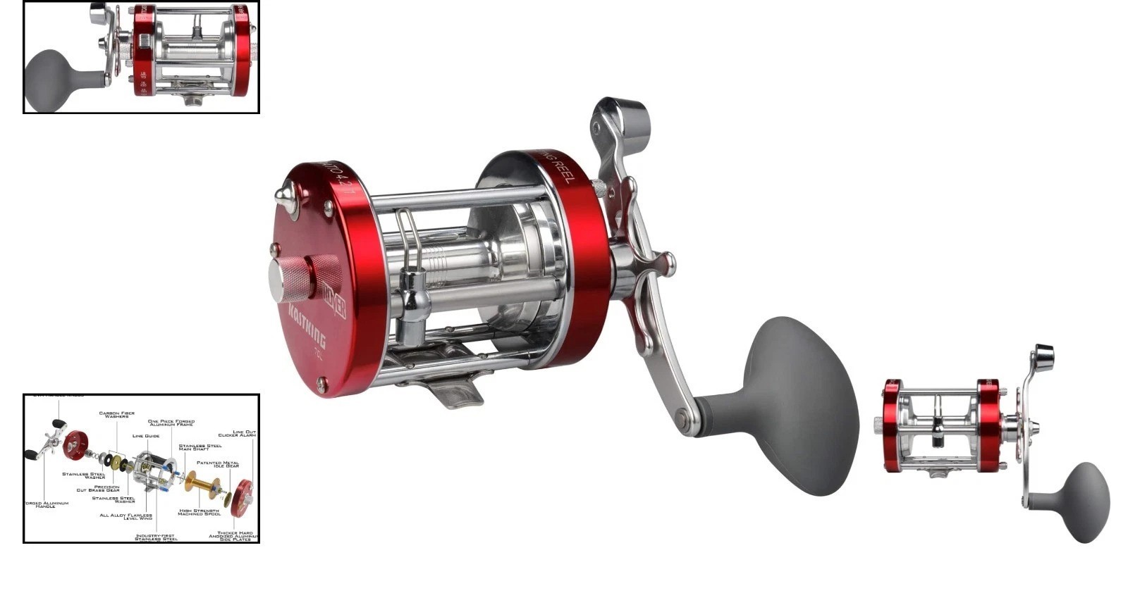 Rover Round Baitcasting Fishing Reel – Left Hand, 30LB Drag, Durable Aluminum