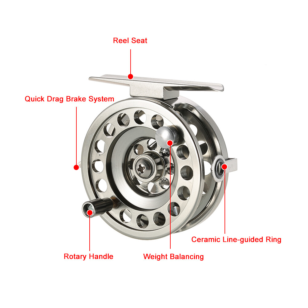 CNC-machined Aluminum Alloy Fly Fishing Reel Right Hand Smooth Ice Fishing Reel