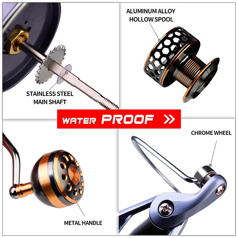 Fishing Wheel Metal Spool Saltwater Freshwater Spinning Reel 11-21KG Max Drag