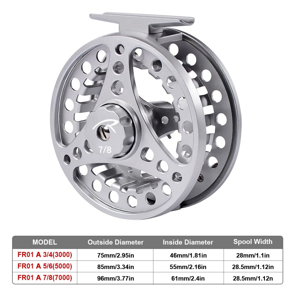 Fly Fishing Wheel 3/4-5/6-7/8 WT Fish Reel Aluminum Cut Large Arbor Die Casting