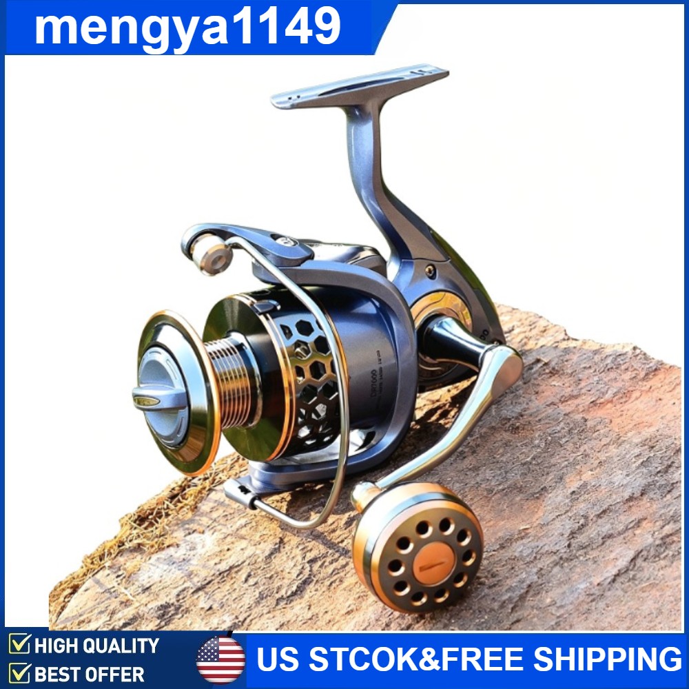 Max Drag 46lb Spinning Fishing Reels 5.2:1 High Speed Saltwater Fresh Water Bass