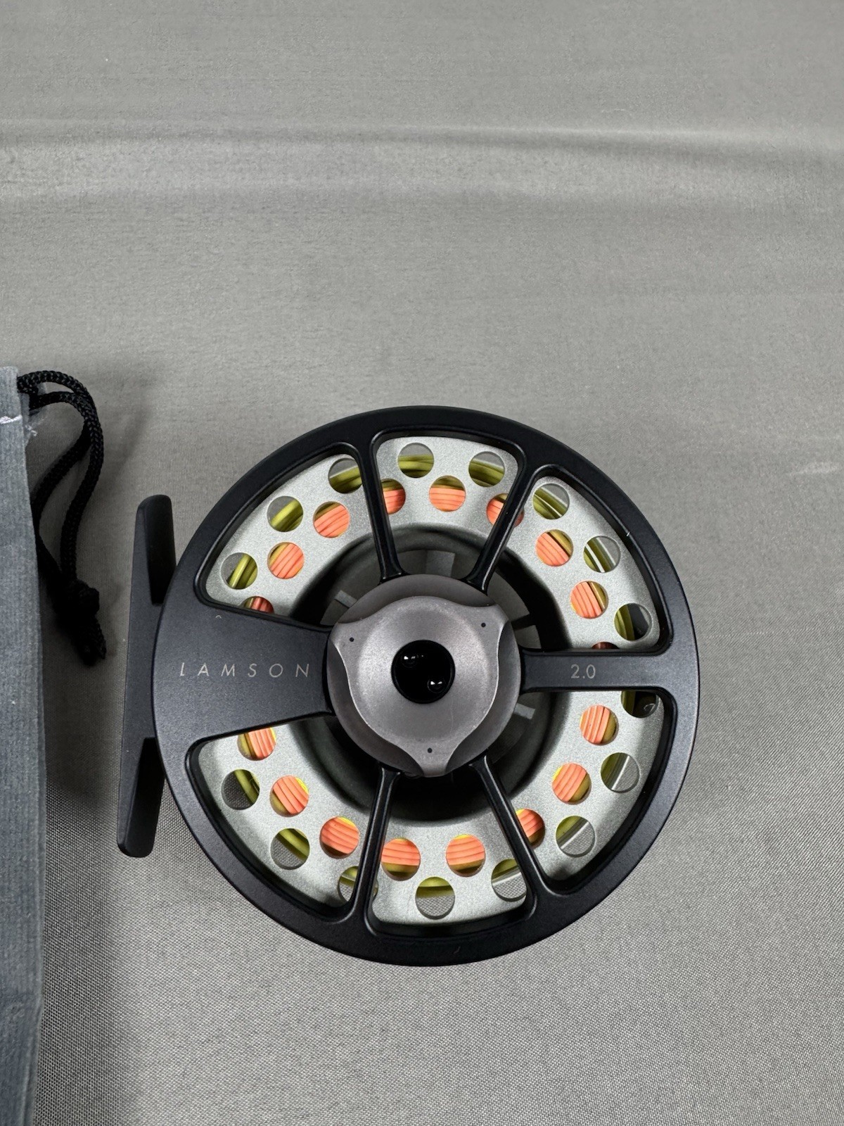 LAMSON KONIC 2.0 Fly Fishing Gray Reel With Line Good Used Condition