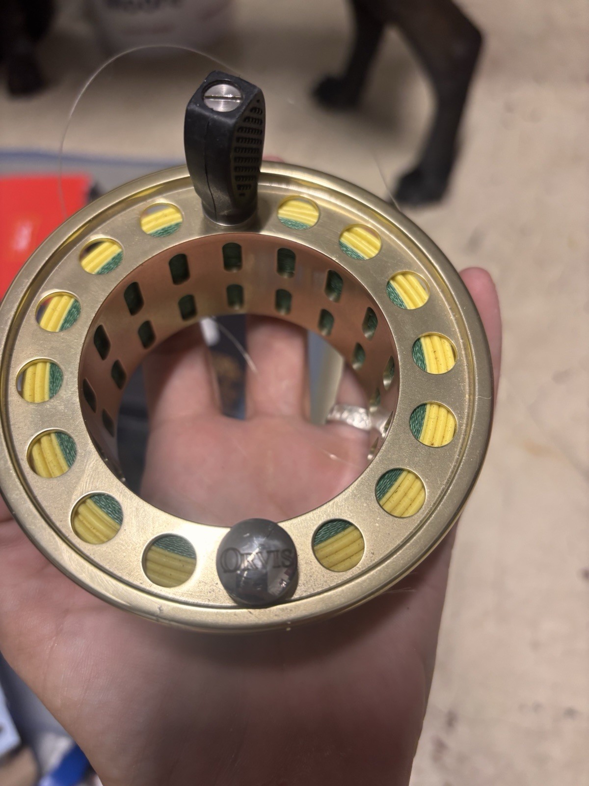 Orvis Fly Reel Spool Gold/Black Pre-Spooled w/ Yellow Fly Line – 1 Pc