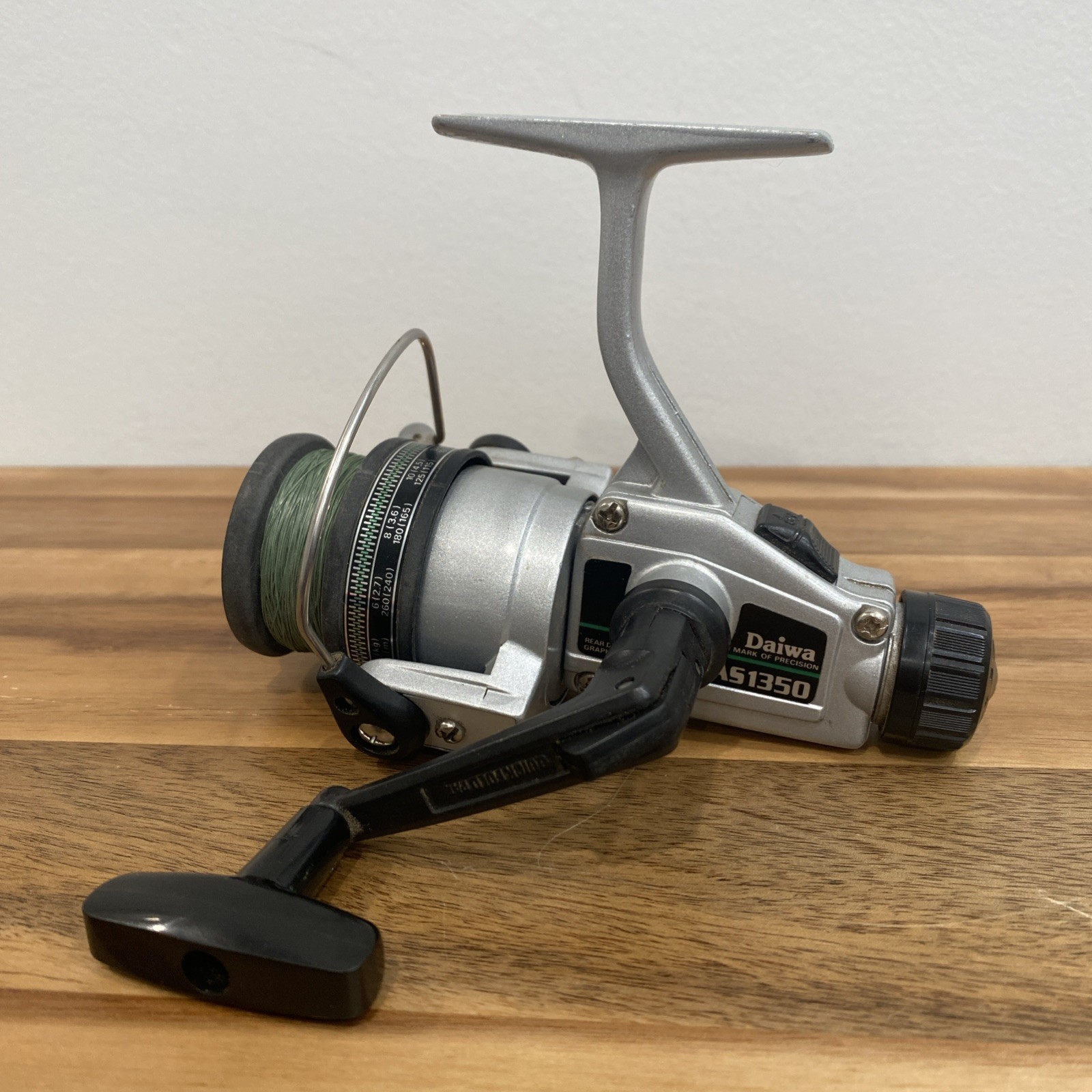 Vtg Daiwa AS1350 Rear Drag Fishing Spinning Reel Medium Light Freshwater Korea