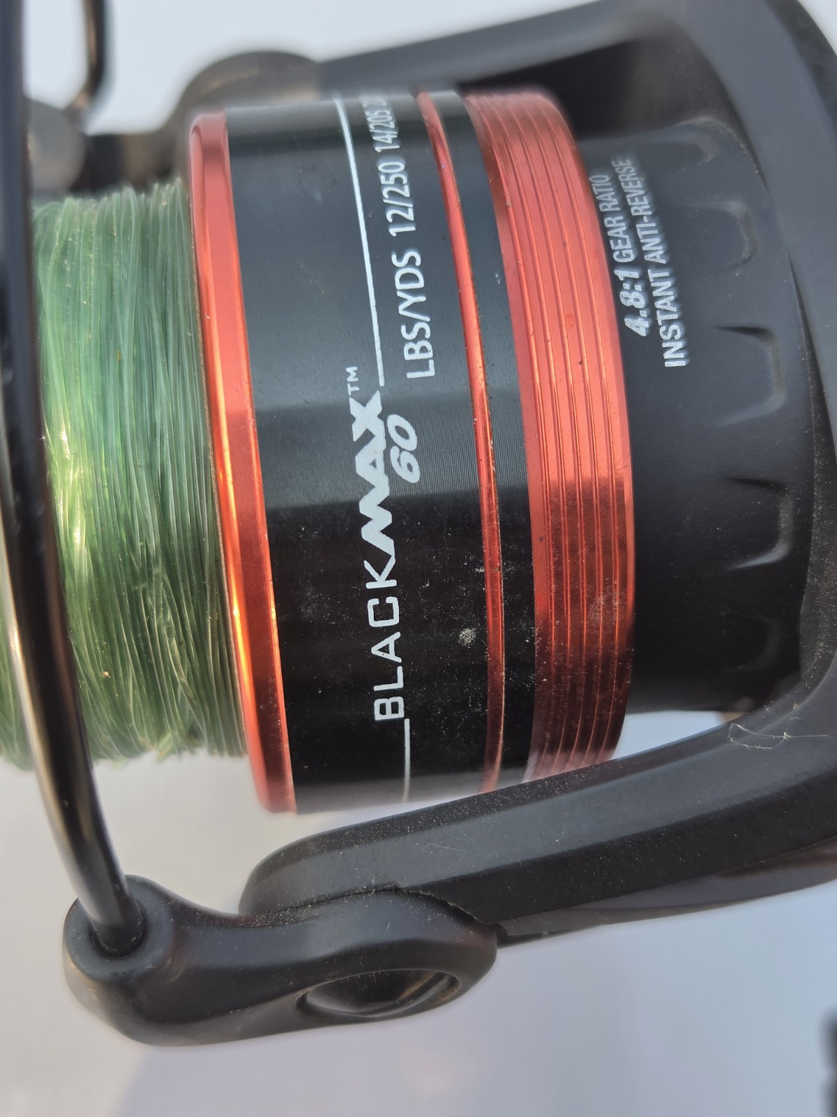 Abu Garcia Black Max 60 BMAXSP60 Open Face Fishing Reel With 50 Pound Test Line