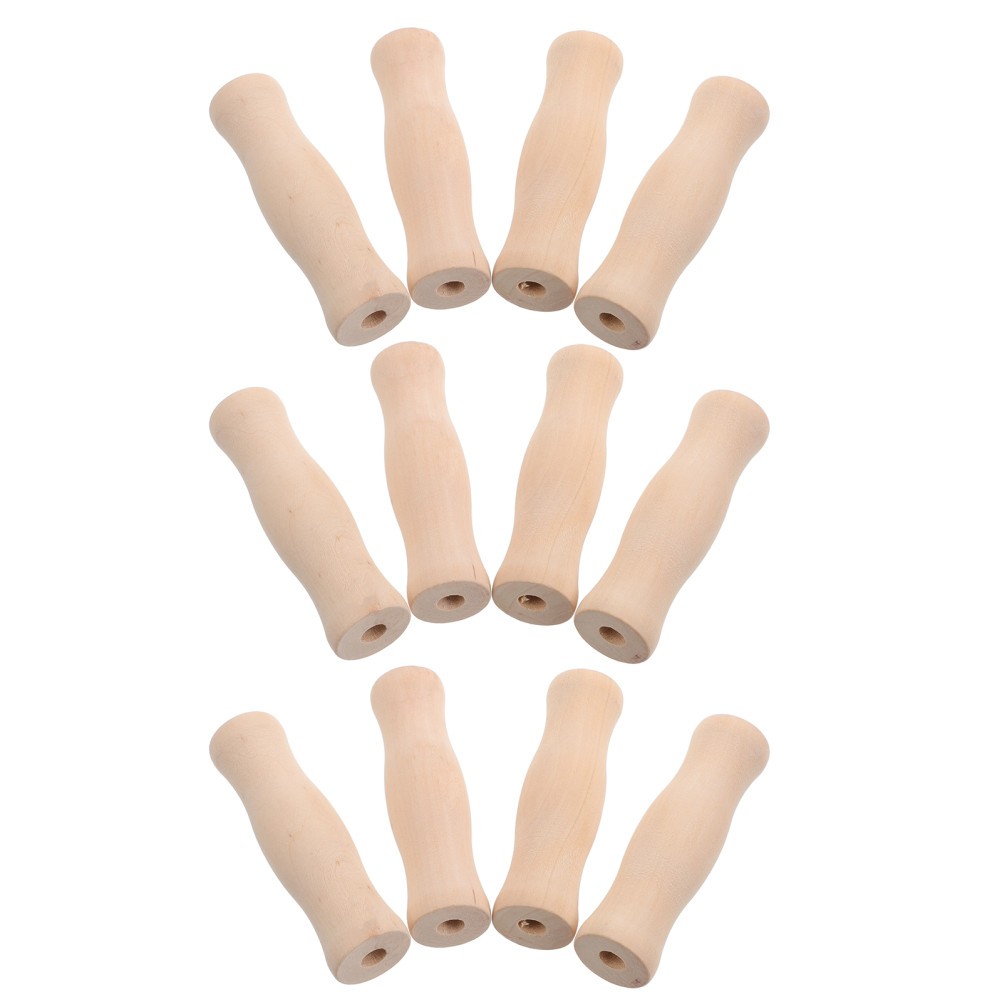 12Pcs Heavy Duty Wood Bucket Handles Ergonomic Beige Hardwood for Garden Use