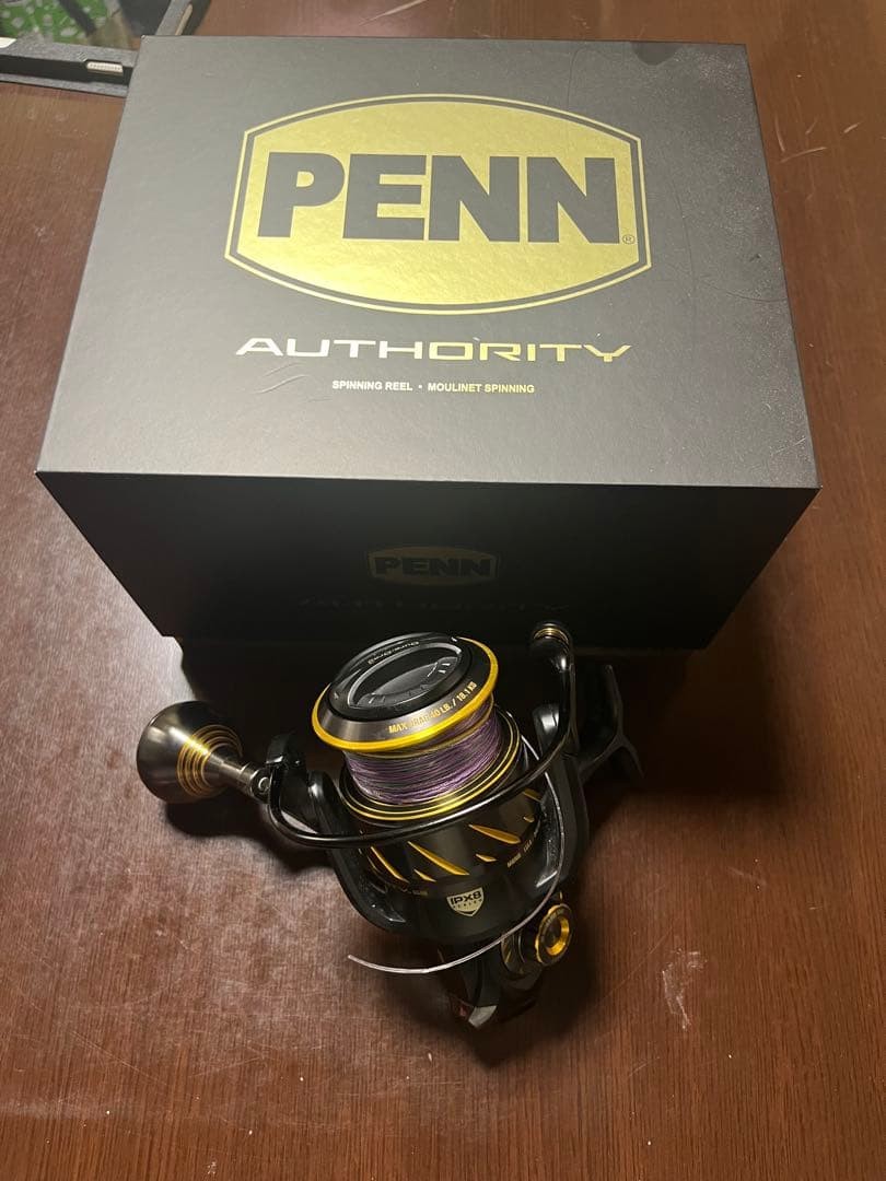 PENN Authority 6500 Spinning Reel IPX8 40 lb Drag Black Gold Used Reel