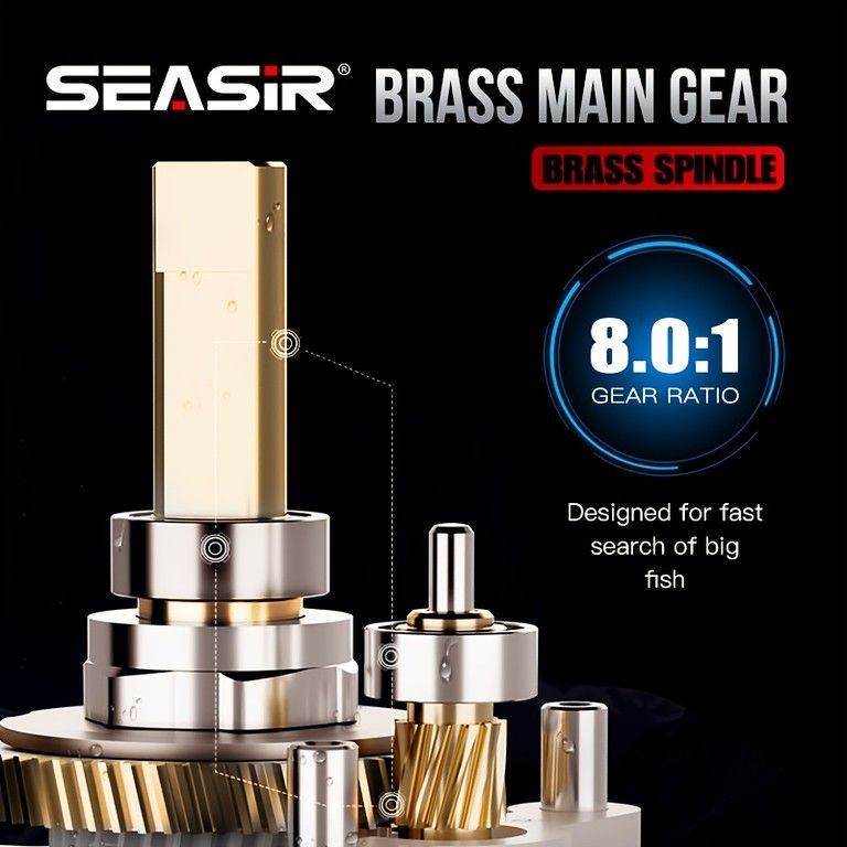 SeaSir Salminus Metal Baitcasting Reel 8.0:1 Gear Ratio 11+1BB CNC Drag Used