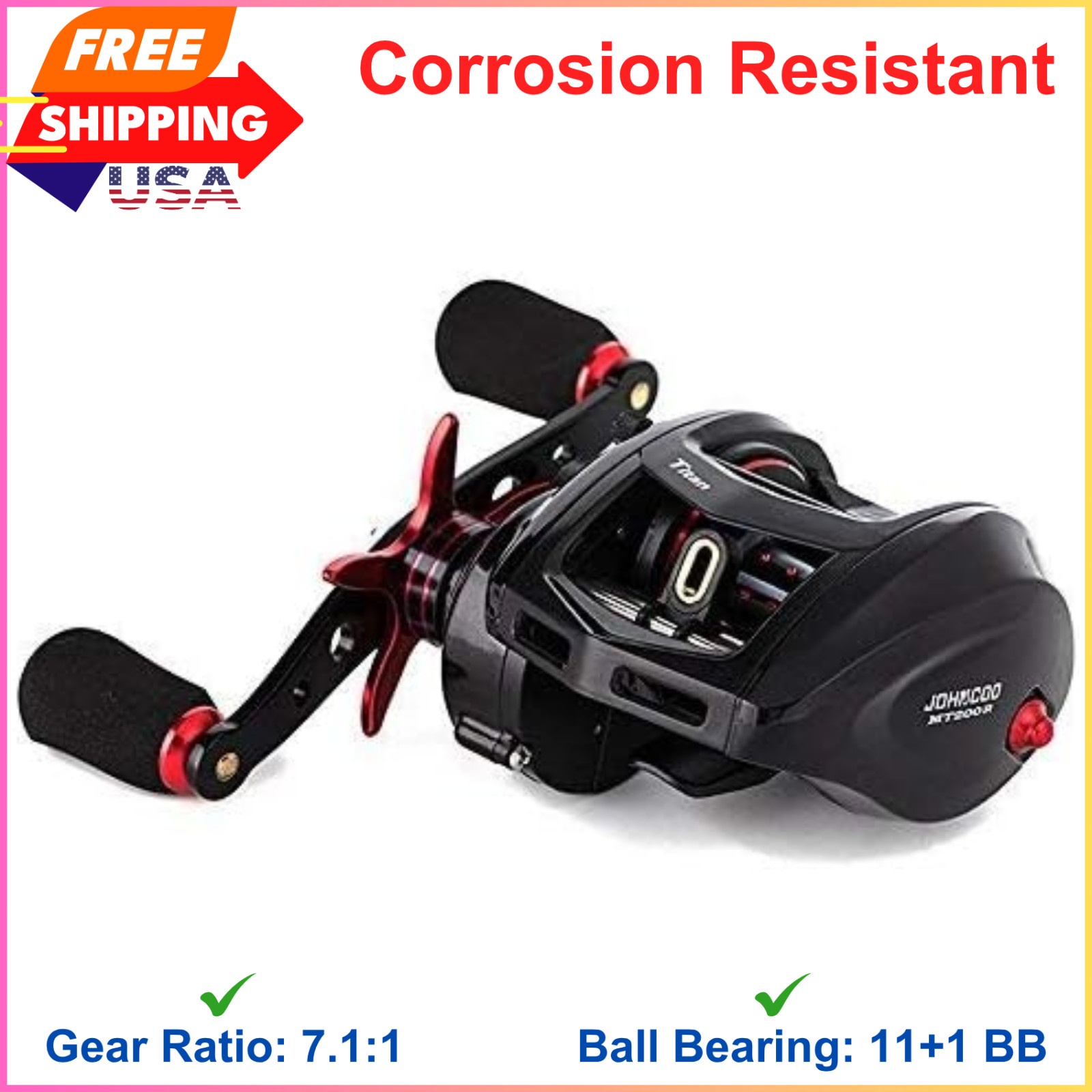 JOHNCOO Titan Baitcasting Reel Max Drag 13Kg Big Fish Fishing Reel For Saltwater