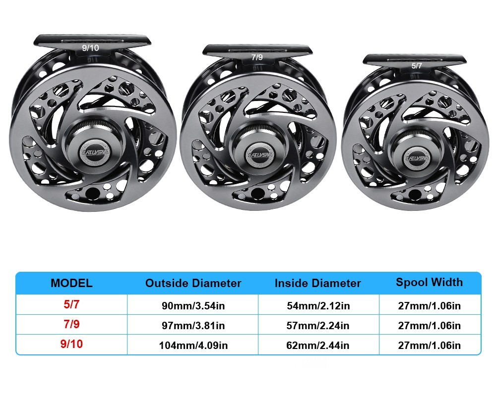 Fly Fishing Reel 5/7 7/9 9/10 WT 2+1BB Aluminum CNC Machine Fishing Fly Wheel R7