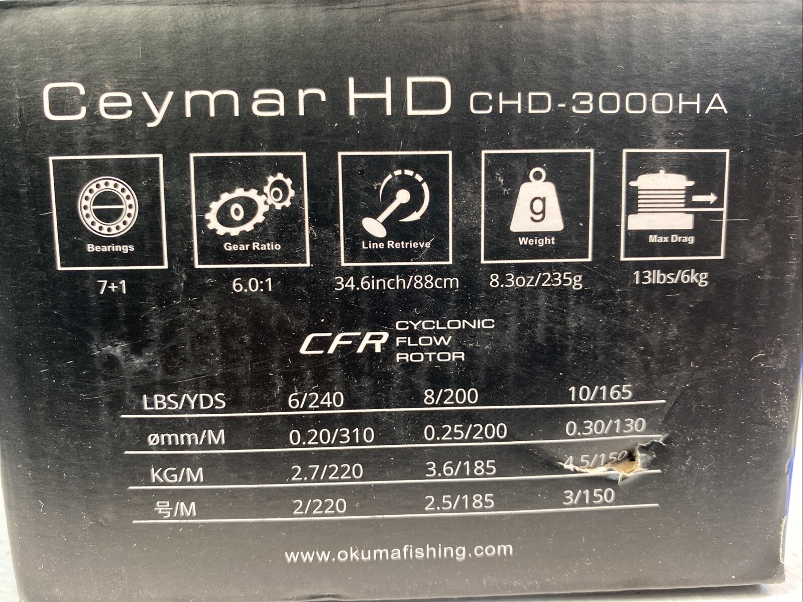 Ceymar HD Okuma Chd3000 HA Fishing Reel New In Open Box
